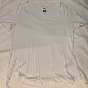 White scoop neck